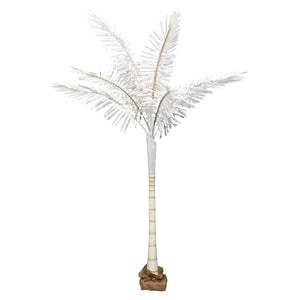 The 7' Hawaiian Tree in Natural features a white artificial palm design with a wrapped base, standing upright against a plain background—perfect for enhancing refined interiors or stylish outdoor gatherings.