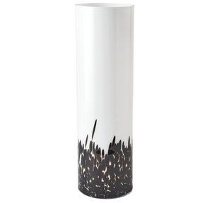 A Confetti Vase, Large features a striking black confetti glass pattern at the bottom.