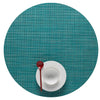Mini Basketweave Round Placemat - Turquoise