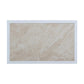 A rectangular beige marble tile with a white border, inspired by the refined porcelain inlay of the Bermuda Coffee Table, displayed on a white background.