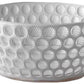 Ideal for outdoor entertaining, this white bowl from the Mario Luca Giusti Lente Acrylic Collection features a textured pattern of raised dots covering its surface, making it a perfect addition to any table setting.