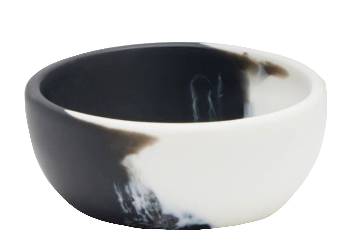 A Blue Pheasant Maxton White & Black ceramic bowl, perfect for Maxton's dinner party, isolated on a white background.