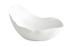 White, irregularly shaped Horn Bowl, Small with a glossy finish, set against a plain white background.