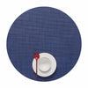 Mini Basketweave Round Placemat - Indigo