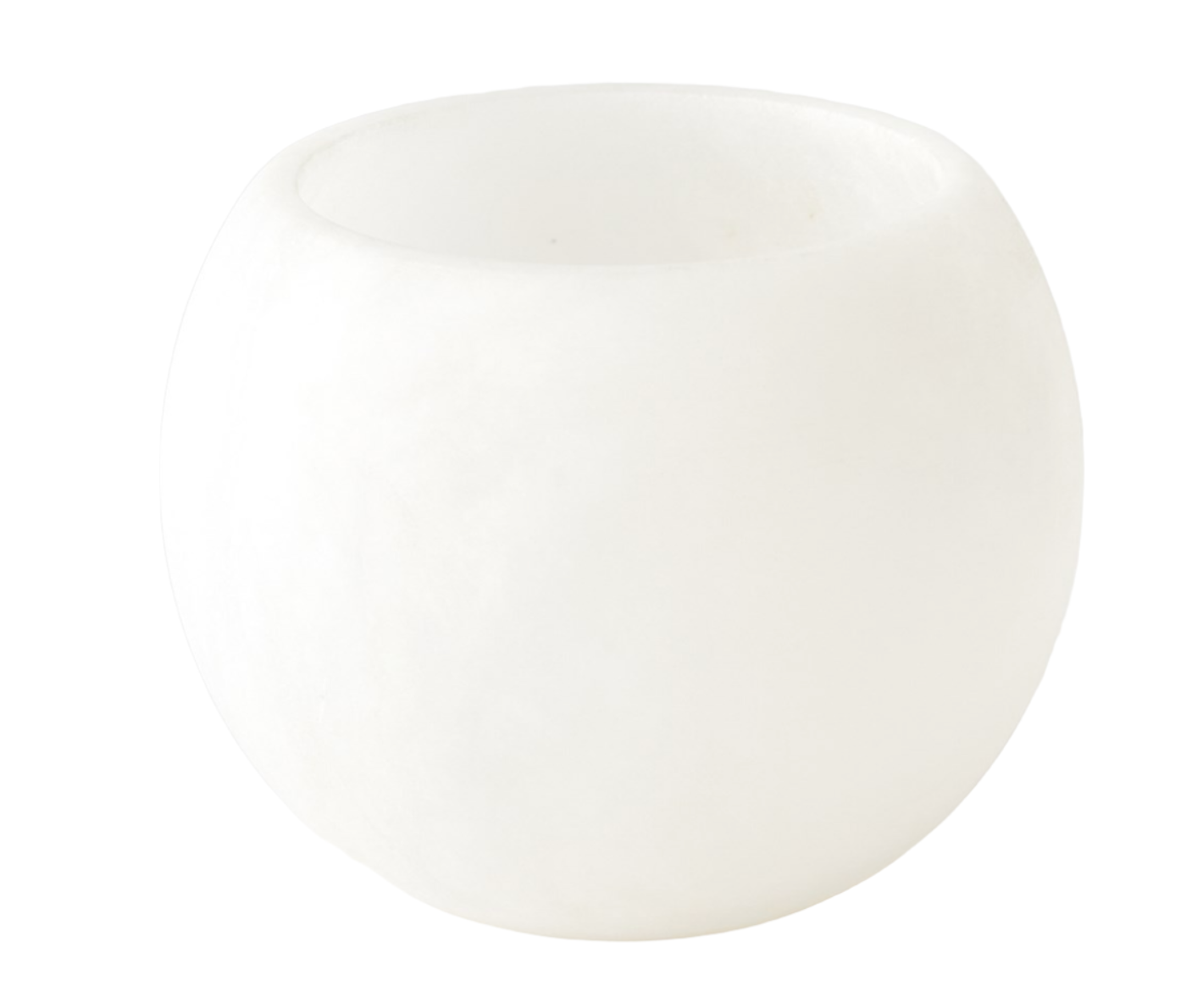 Alabaster Ball Bowl, White