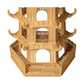 Close-up of the Bardot Pagoda in Light Honey Rattan, featuring multiple arched openings and tiered roofs inspired by traditional Thai designs.