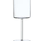 A clear, cylindrical white wine glass with a long stem, labeled "Fortessa Modo Collection" at the bottom, crafted from TRITAN® Crystal Glass.