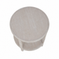 The Greenwich Chairside Table is a compact round table with a light, weathered finish, straight legs, and a handy lower shelf—versatile as an accent piece and shown from above.