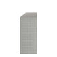 Side view of the Lance Console Table, a rectangular light gray piece with a repeating textured pattern similar to white gesso, shown against a plain white background for a minimalist look.